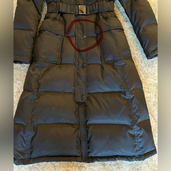 Laundry by Shelli Segal Maxi Belted Puffer with Real Fur Hood, Size S EUC - Picture 10 of 12
